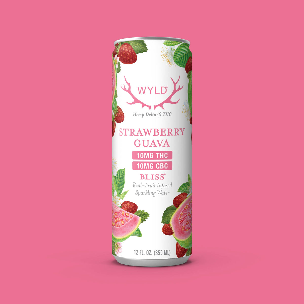 THC Sparkling Water - Strawberry Guava (10mg THC)