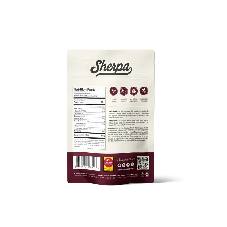Sherpa Social Gummies: Strawberry Bellini (10mg)