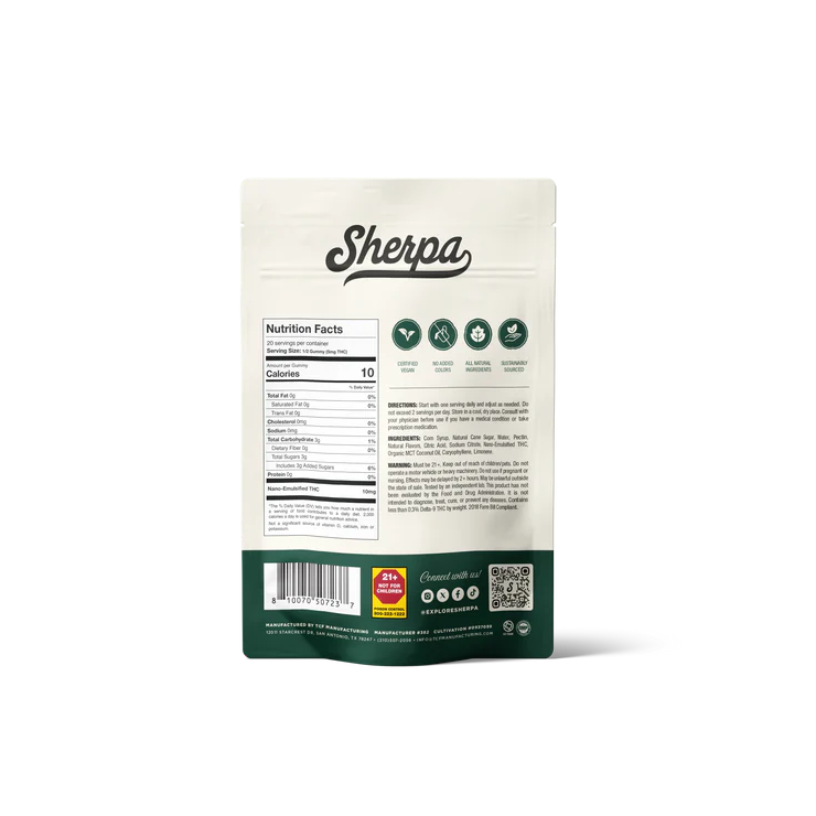 Sherpa Calm Gummies: Tropical Green Kiwi (10mg)
