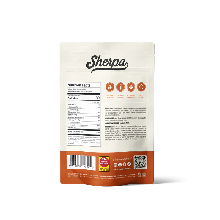 Sherpa THC Caramel Bites (20mg)