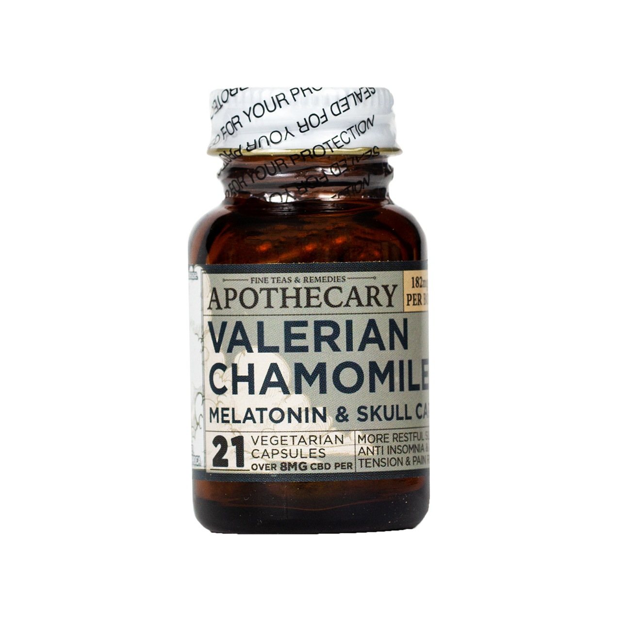 Sleep Aid Capsules | CBD + Valerian, Chamomile, Skull Cap & Melatonin