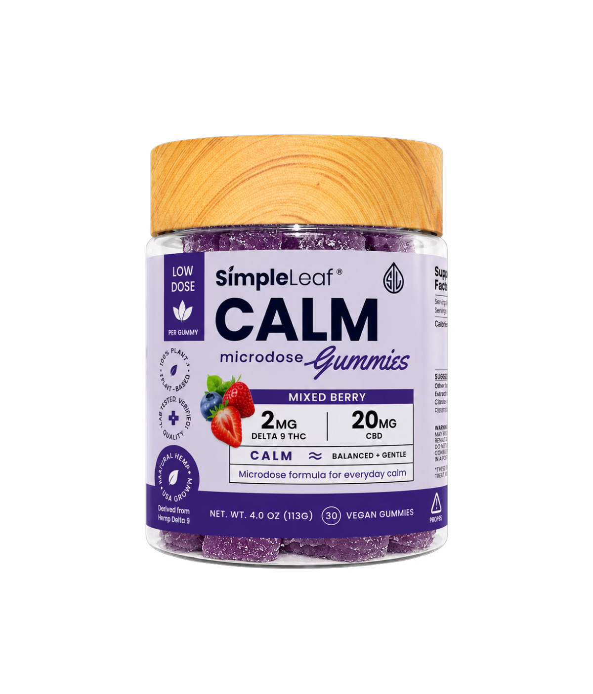CALM Microdose THC + CBD Gummies | Mixed Berry| Mid-Day to Night