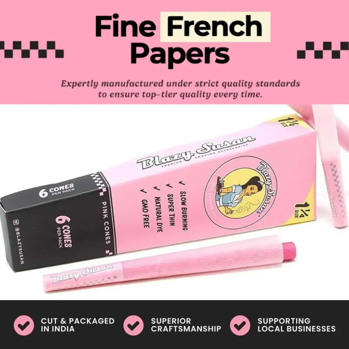 Pink Pre Rolled Cones - 1-1/4"