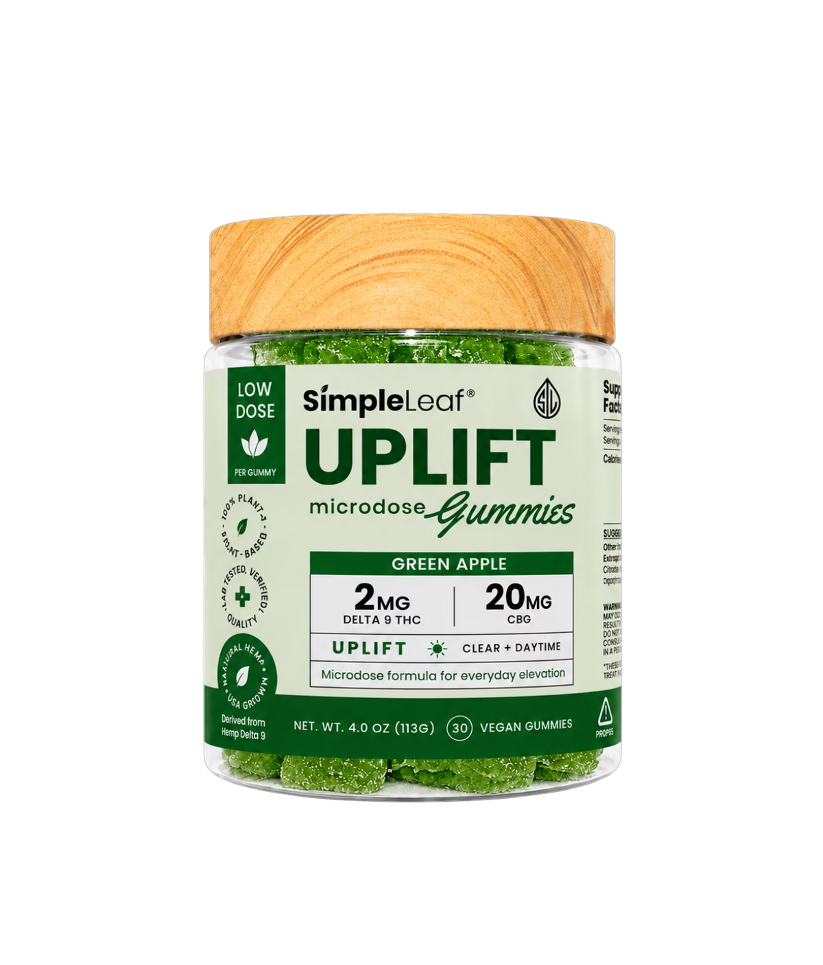UPLIFT Microdose THC + CBG Gummies | Green Apple | Daytime