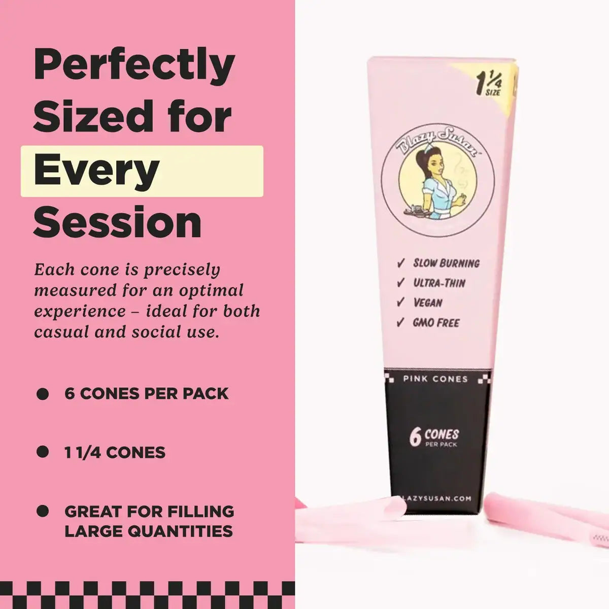 Pink Pre Rolled Cones - 1-1/4"